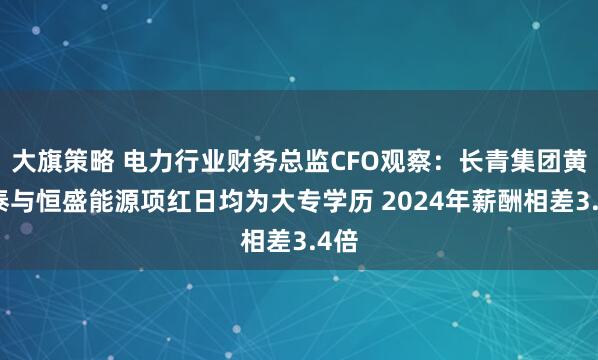 大旗策略 电力行业财务总监CFO观察:长青集团黄荣泰与恒盛能源项红日均为大专学历 2024年薪酬相差3.4倍