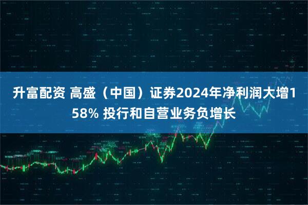升富配资 高盛(中国)证券2024年净利润大增158% 投行和自营业务负增长